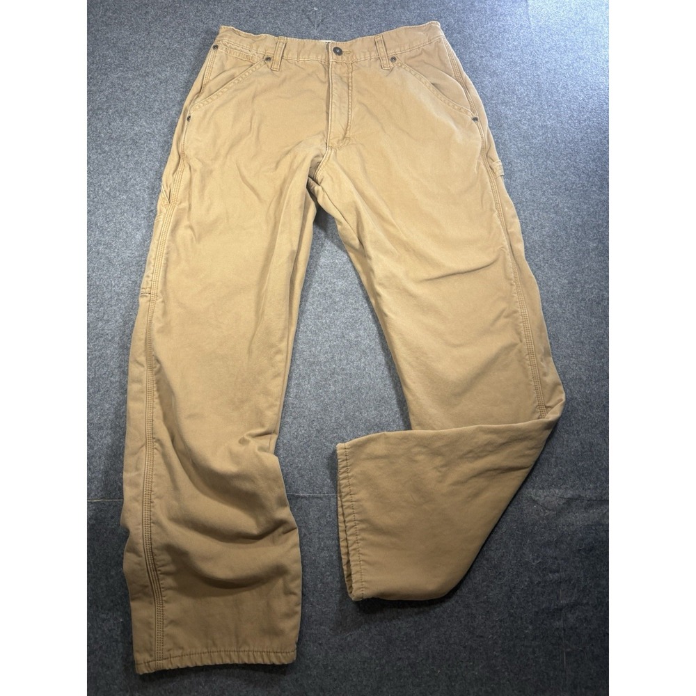 Wrangler Authentics Men's Relaxed Fit Canvas Carpenter Pants 34x30 Khaki/tan